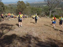 The checkpoints provided ample opportunity to gather grass seeds! Gathering grass seeds through fields