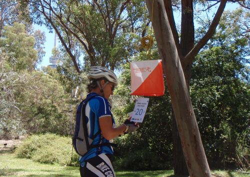 No, she is not a TriHard, but if you look close you can see the Tower. View of the Tower from the Botanic Gardens